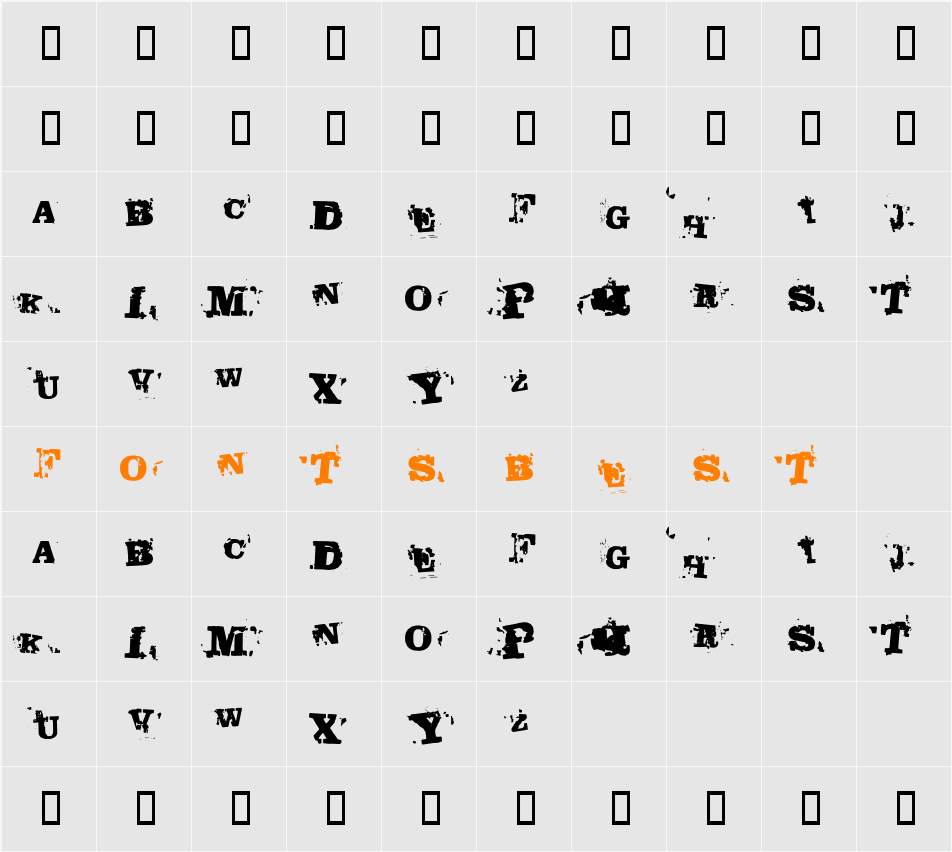 Fango Character Map