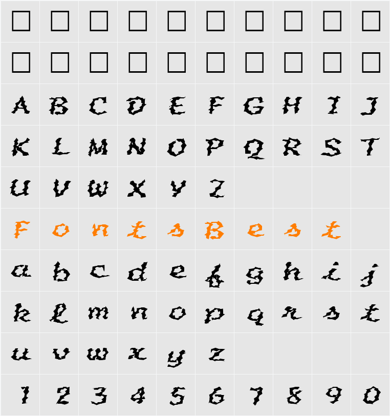 FZ WACKY 53 EX Character Map