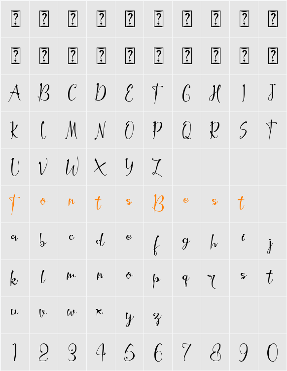 Hillarie - Personal Use Character Map