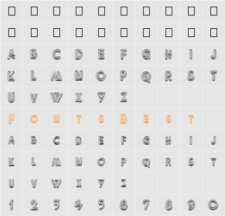 FZ UNIQUE 40 HOLLOW Character Map