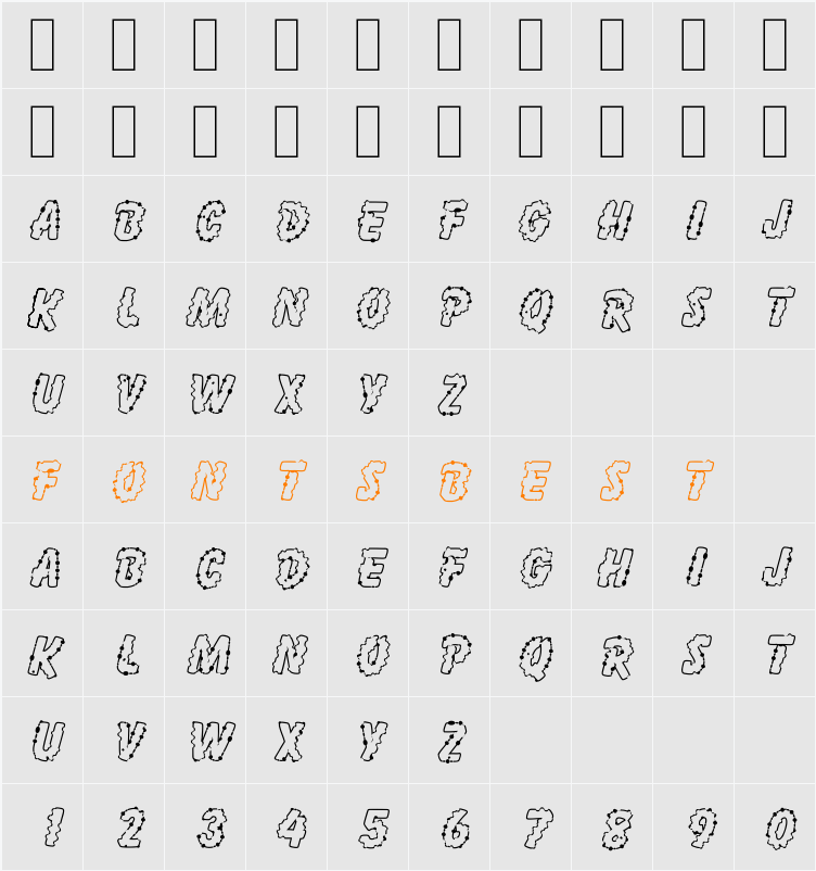 Inkspot SF Character Map