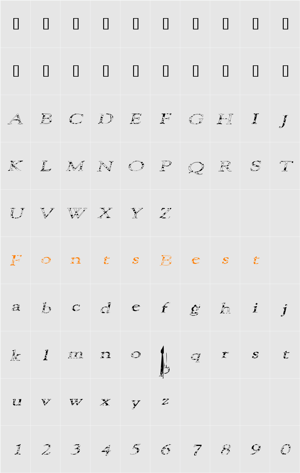 JI-Fontal Character Map