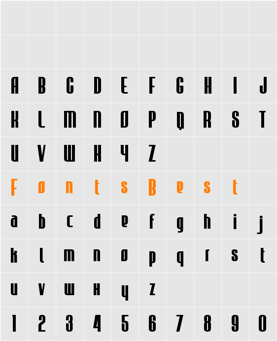 JECR Font Character Map