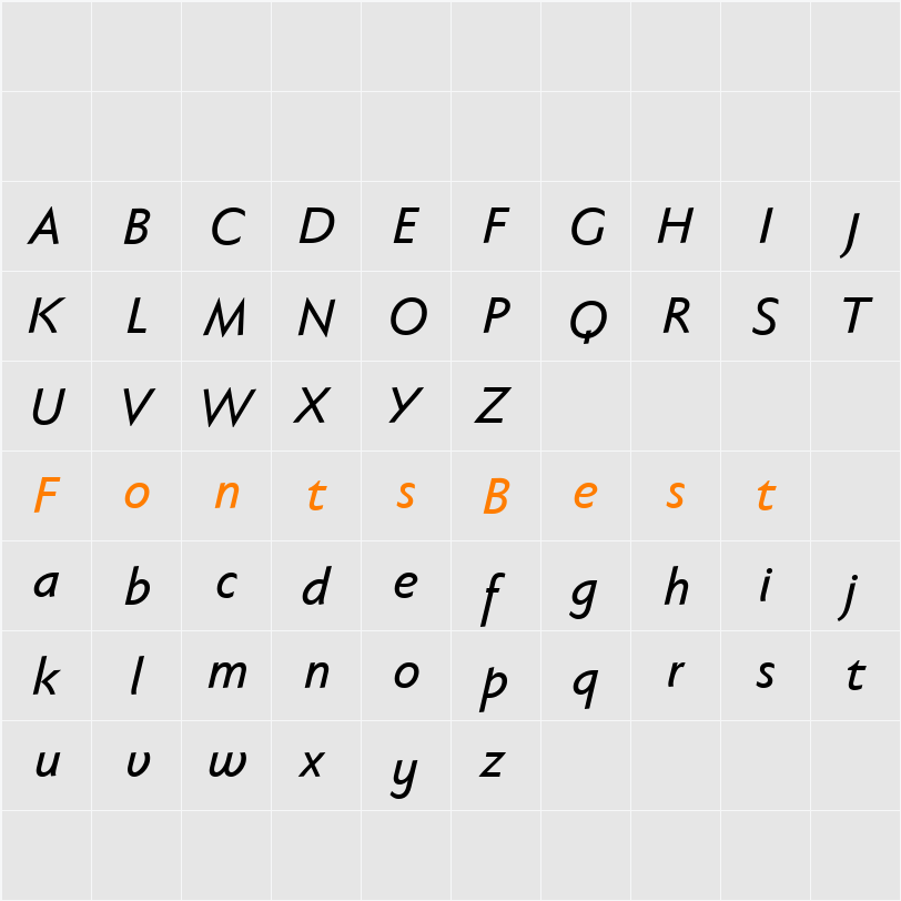 Faber Sans Pro reduced Character Map