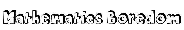 Mathematics Boredom Font Image