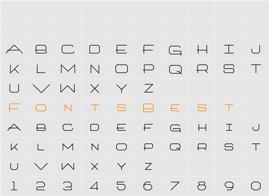 ArtlookinOneType Character Map