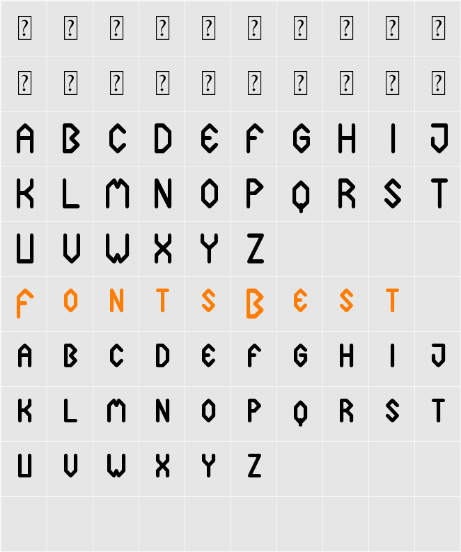 Cuadradex Simple St Character Map