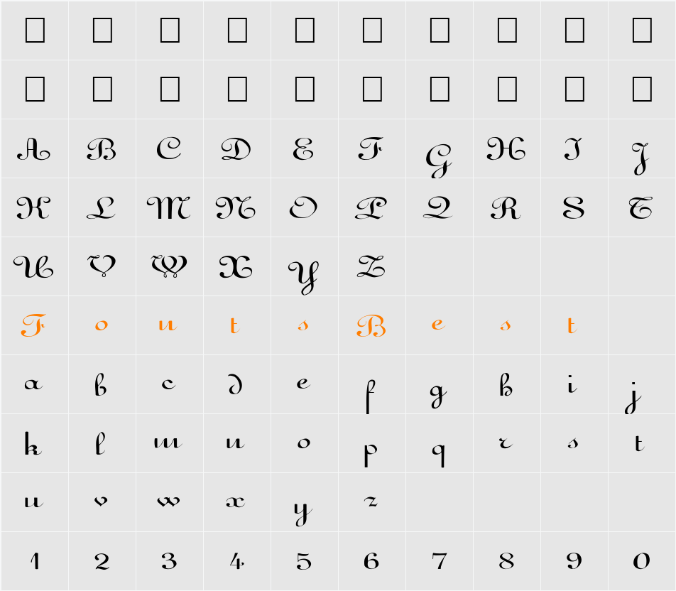 FZ SCRIPT 11 EX Character Map