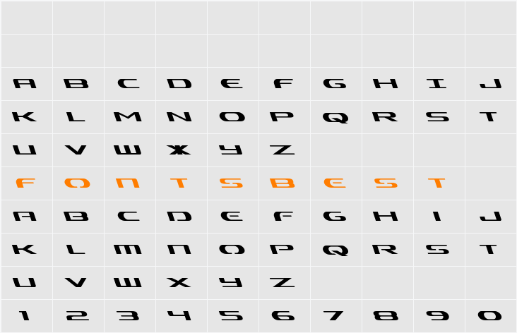 Alpha Men Leftalic Character Map