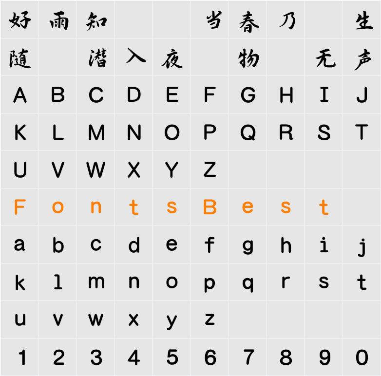 ＤＦＰ行書体W7 Character Map