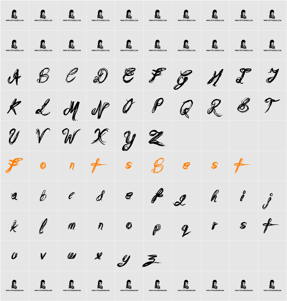 Messy Script Character Map