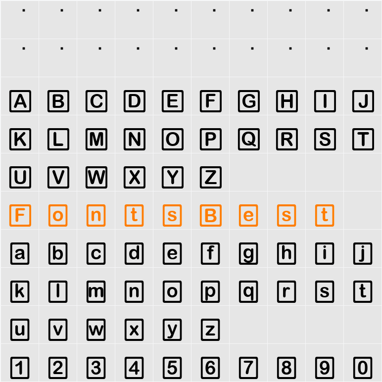 D3 RoundSquarism Character Map