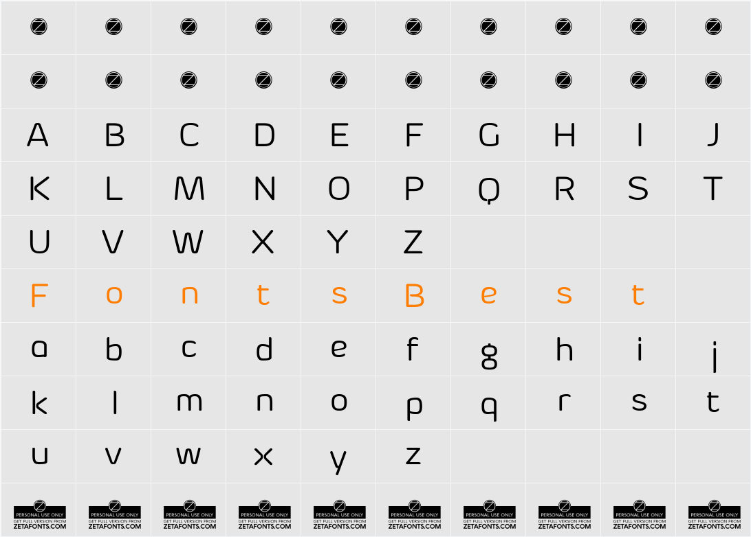 Byom Character Map