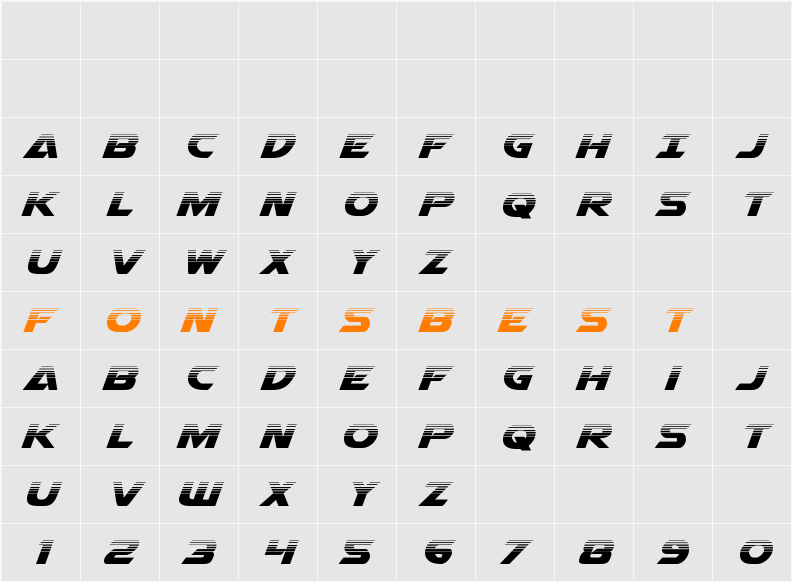 Airstrike Half-Tone Character Map