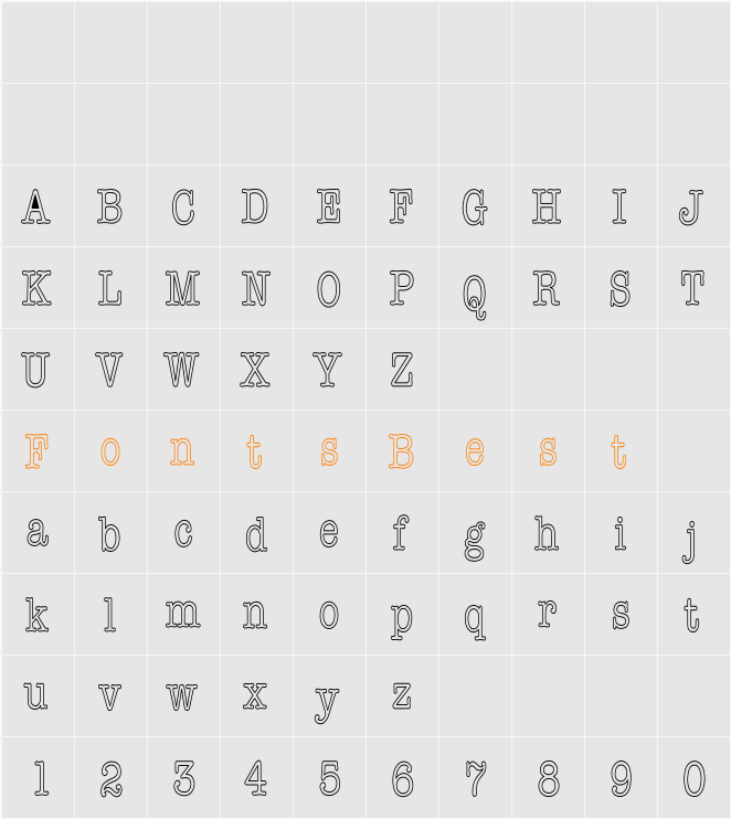 AmericanTypewriHC Character Map