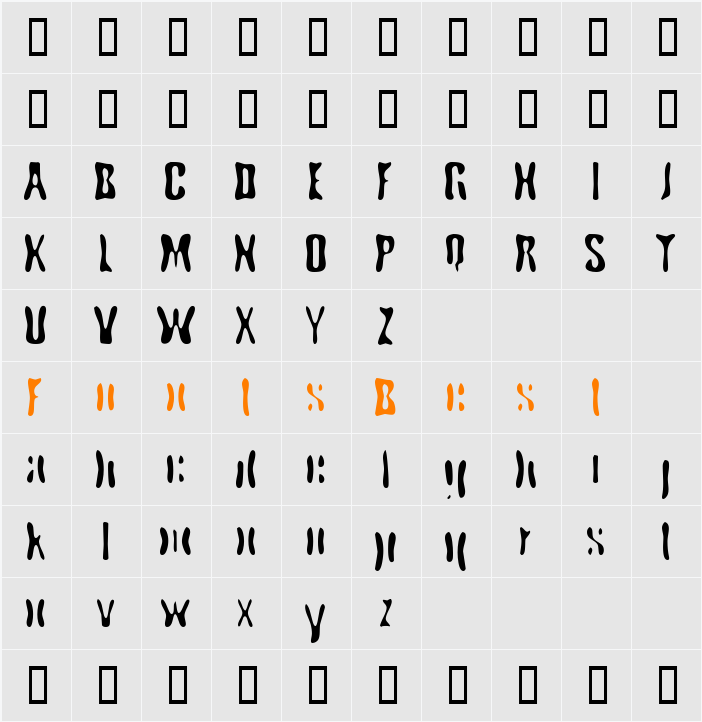 Cryptic Funkadelia Character Map