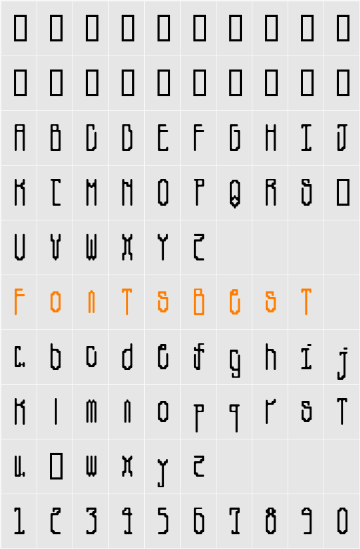 Canne Character Map