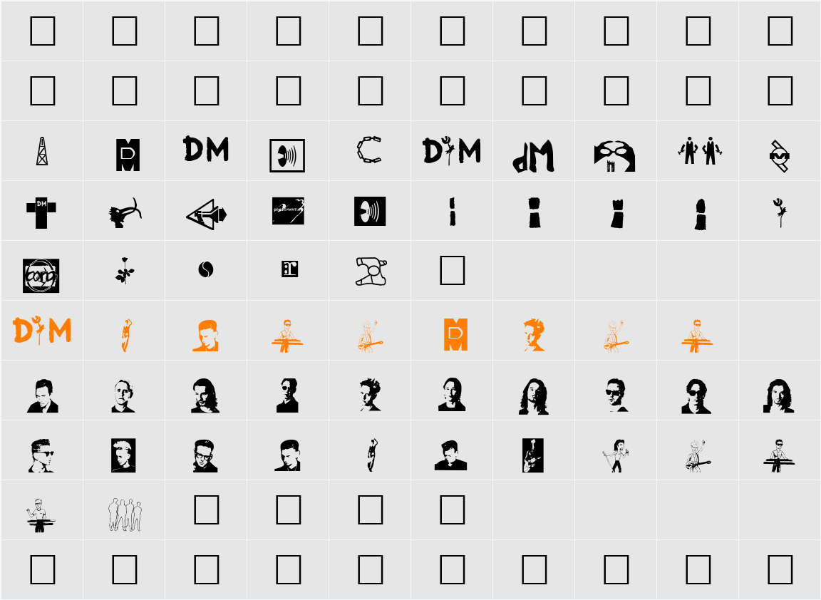 Modebats Character Map