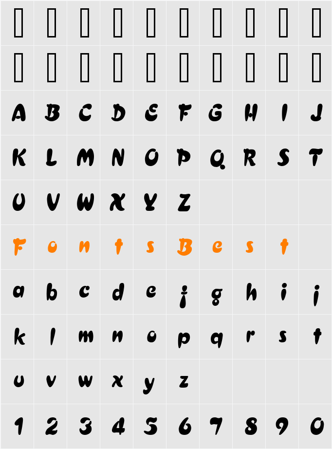 Crest Heavy Character Map