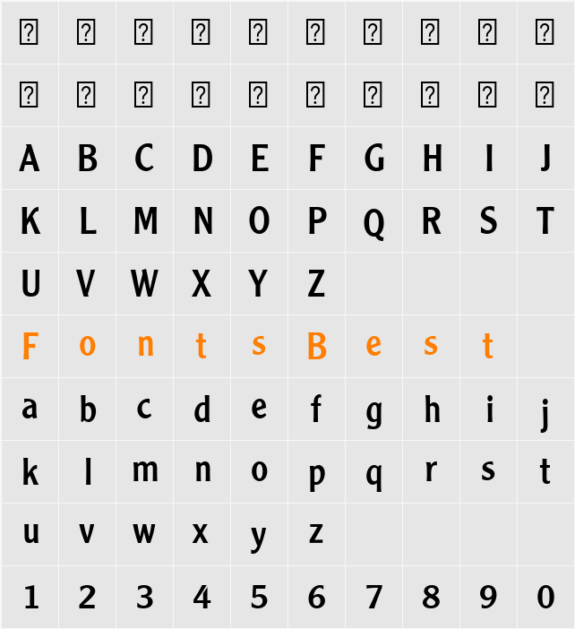 Ahmed LT Regular Character Map