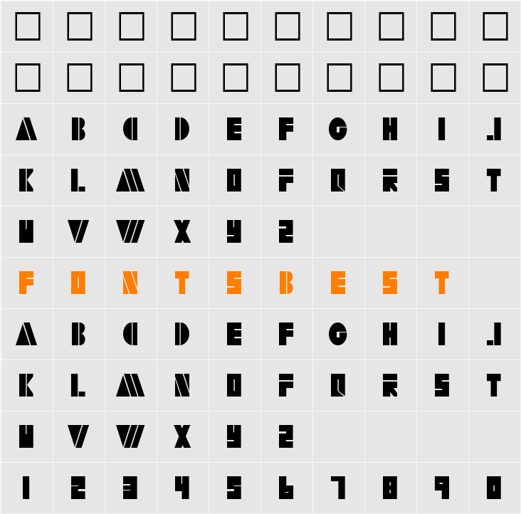 ArtyTimesReg52 ttcon Character Map