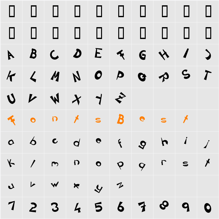 CIRCLINEcrazyjumped Character Map