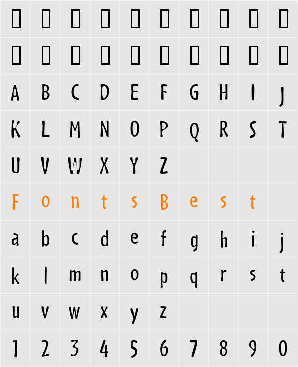 Cafecoco Character Map