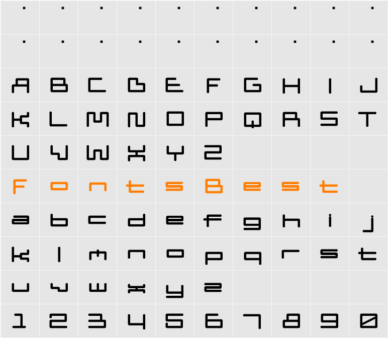 DDD Pipe Bold Character Map