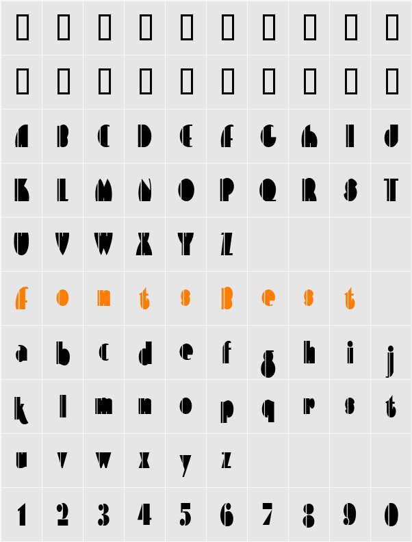 ContemporaryCondensed Character Map