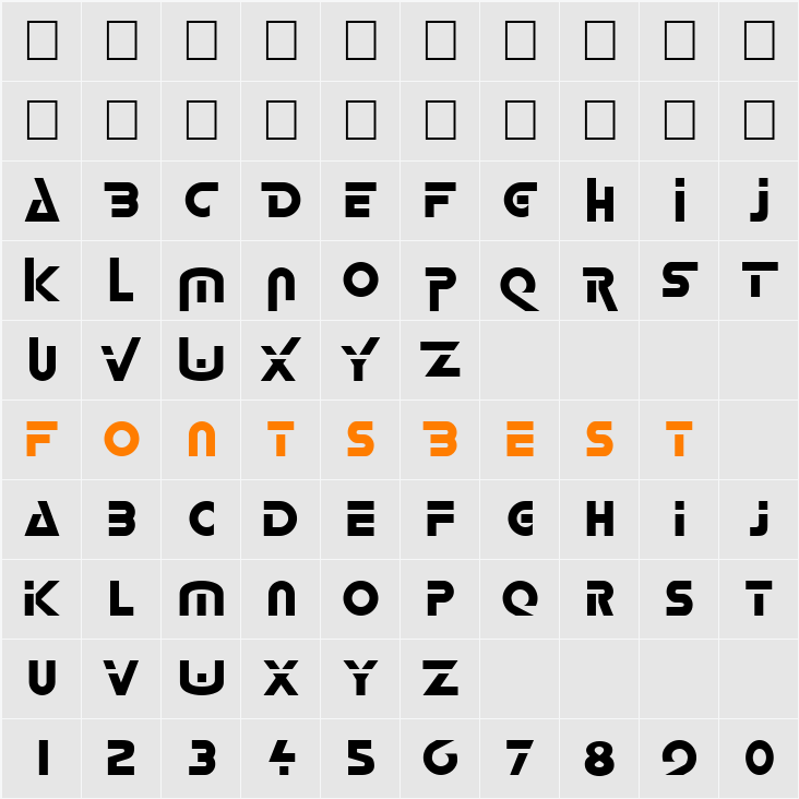 FZ UNIQUE 35 Character Map