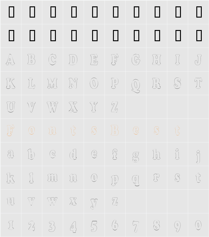 CopperfieldOutlineCondensed Character Map