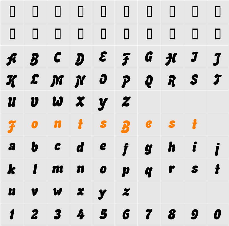 Advert MF Character Map