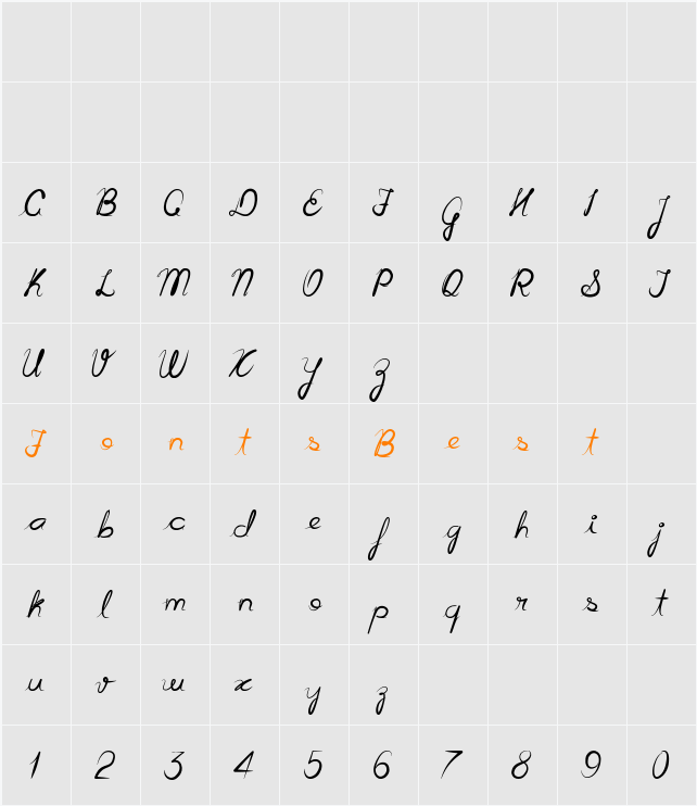 Cursiva Character Map