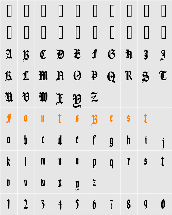 AinsworthSSK Character Map