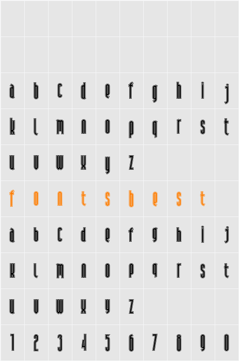 AndironOutline Character Map