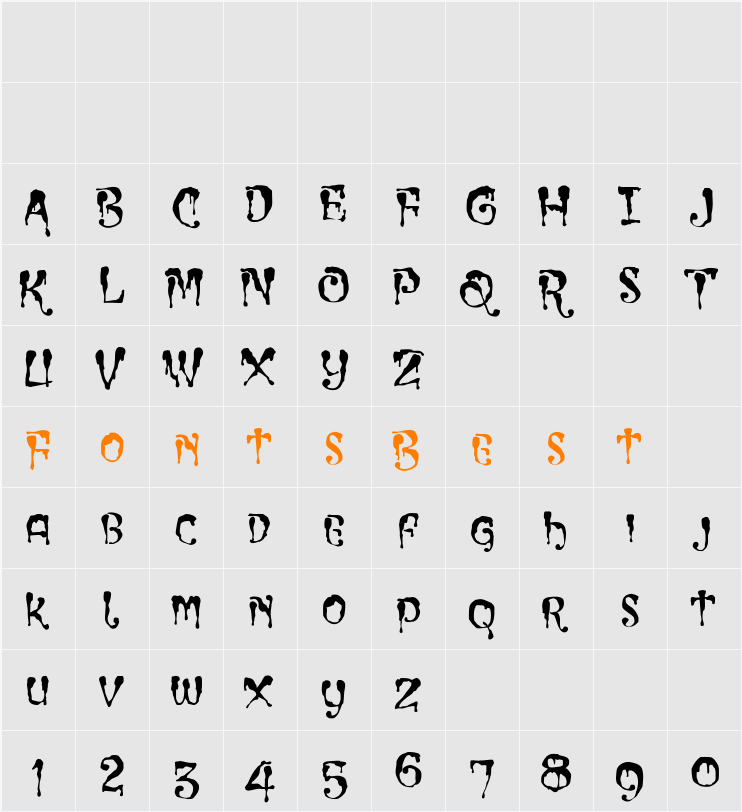 CCIncyWincySpider Character Map