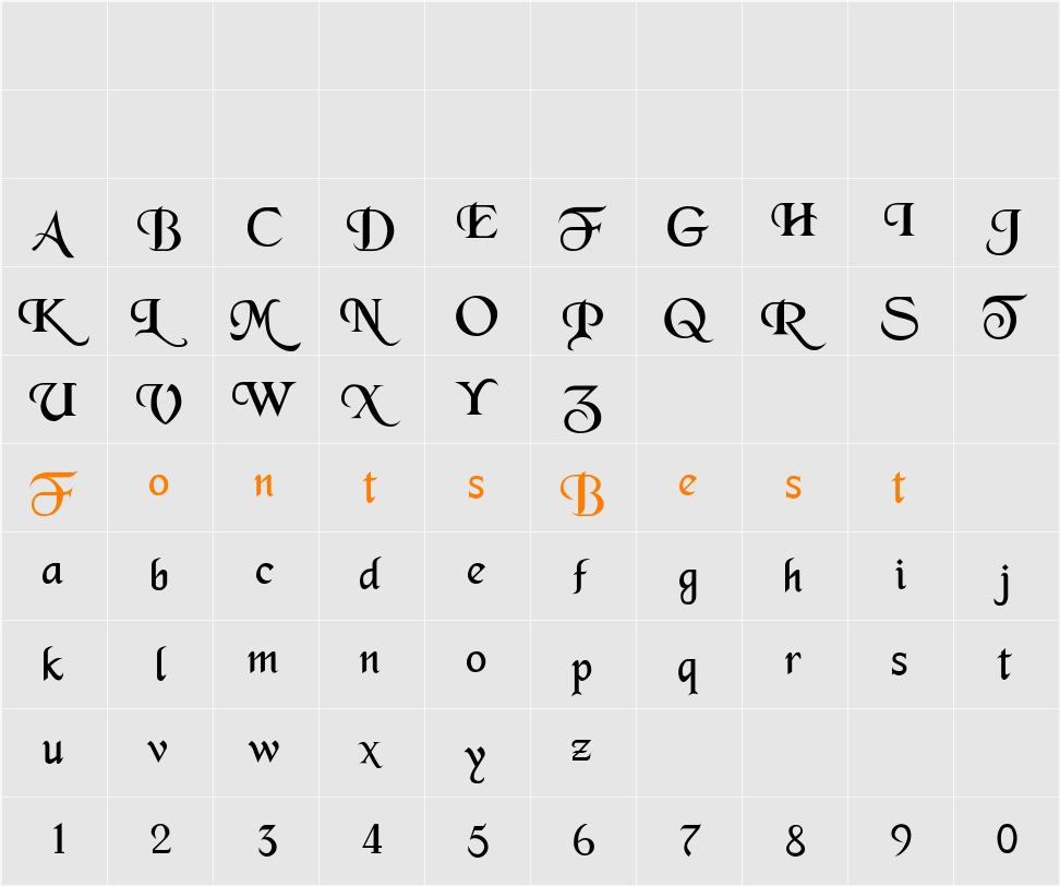 Merced Character Map