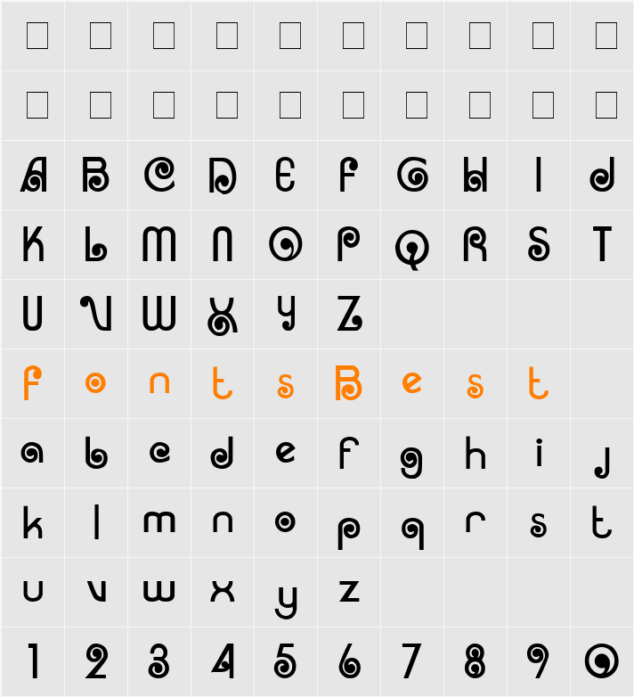 Corruga Display SSi Character Map