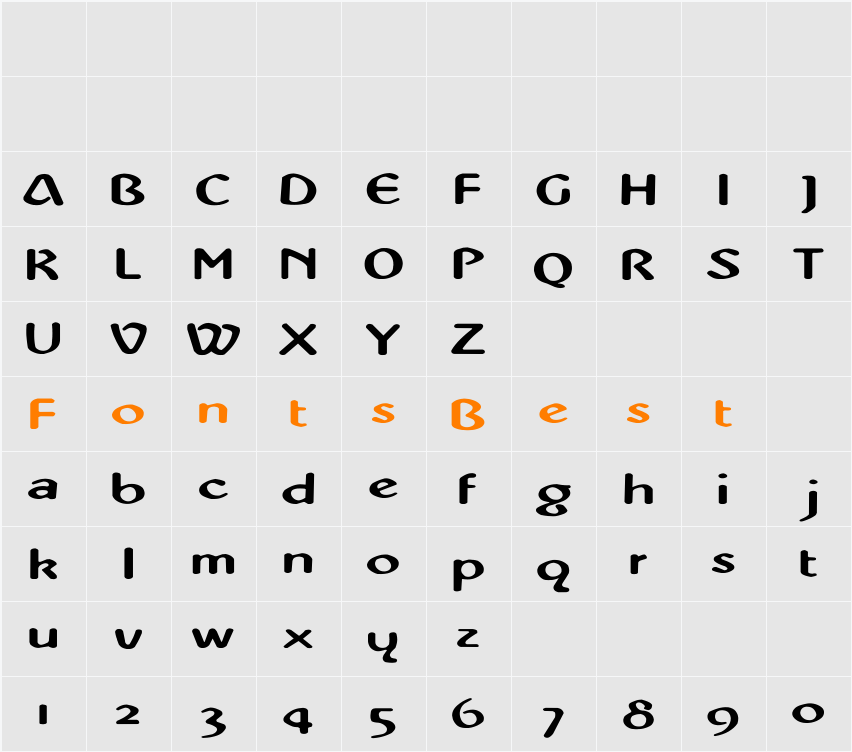 Abbey Medium Extended Character Map