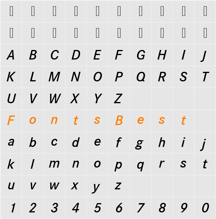 CorpoSDem Character Map