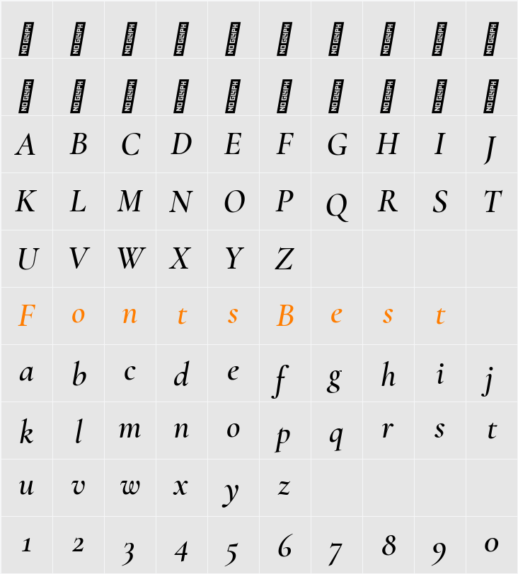 Cormorant Garamond SemiBold Character Map