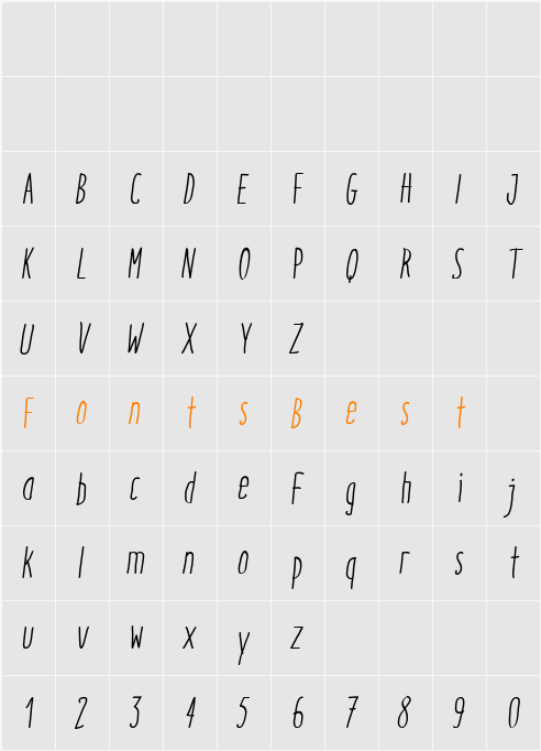 Italo Regular Italic Character Map