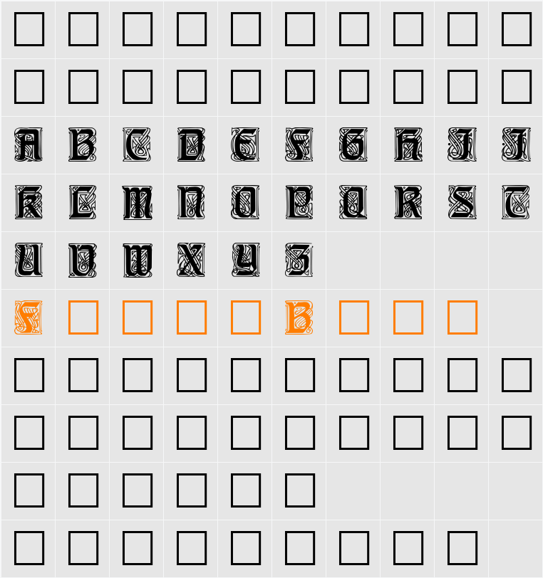 CarrickCaps Caps:001.001 Character Map