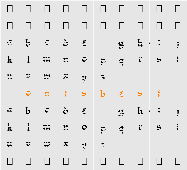 FZ JAZZY 33 STRIPED Character Map