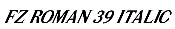 FZ ROMAN 39 ITALIC Font Image