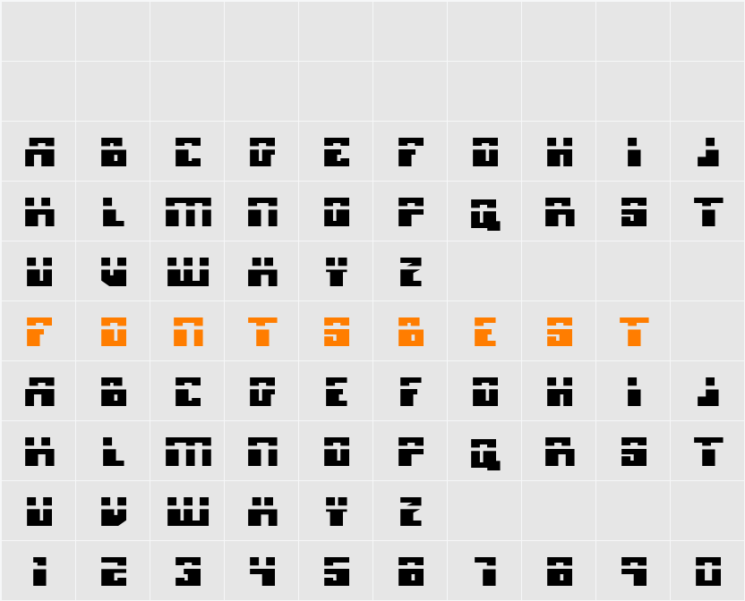 Micronian Laser Character Map