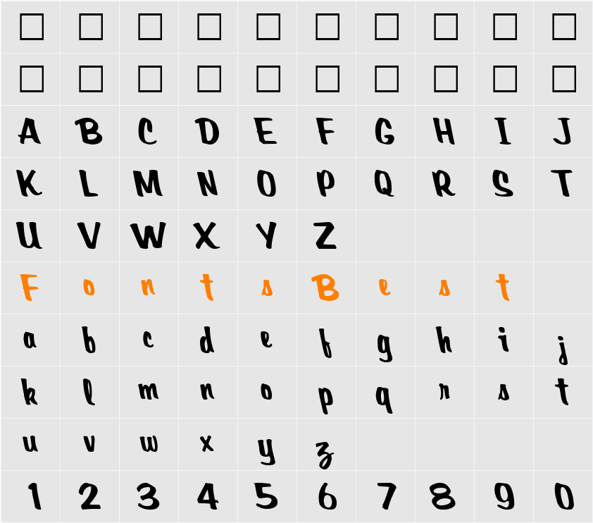 CreativePower ttcon Character Map