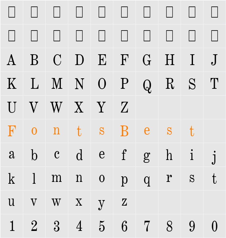 Annual-Condensed Character Map