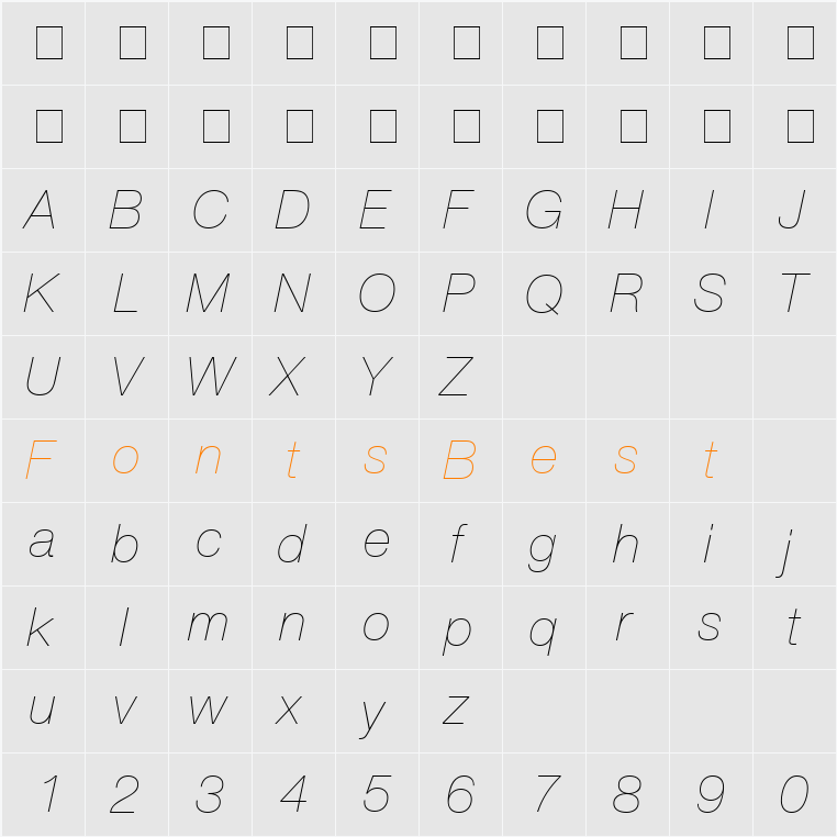 Context Reprise Light SSi Character Map