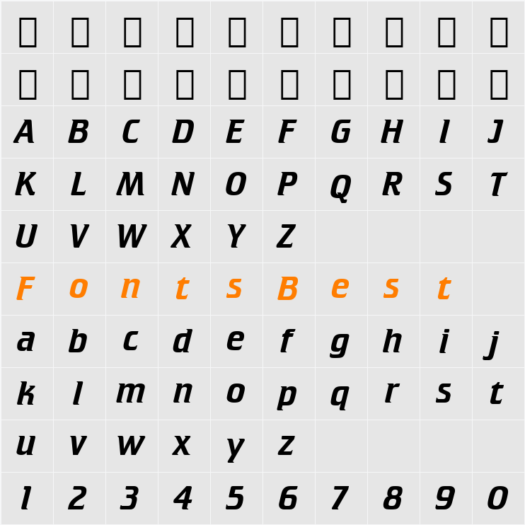 Crillee It BT Character Map